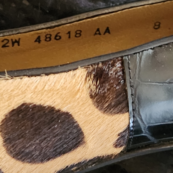 New Stuart Weitzman Leopard Print & Black Croc-Embossed Women's Heels size 8 - Picture 6 of 6